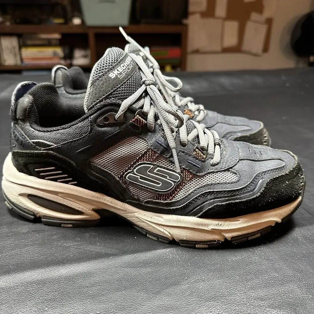 Skechers Shoes Men's 9 Blue Gray Sport Athletic Walking Low Top - 669 - Picture 2 of 12